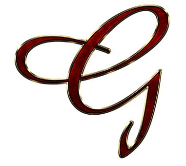 Elegant Redand Gold Letter G PNG