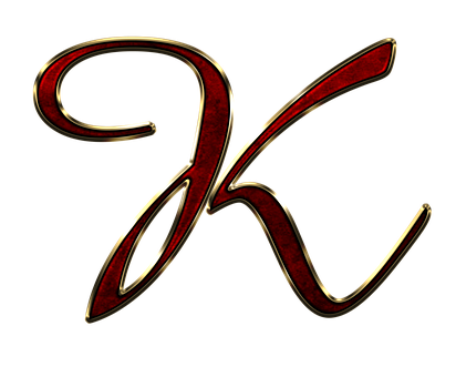Elegant Redand Gold Letter K PNG