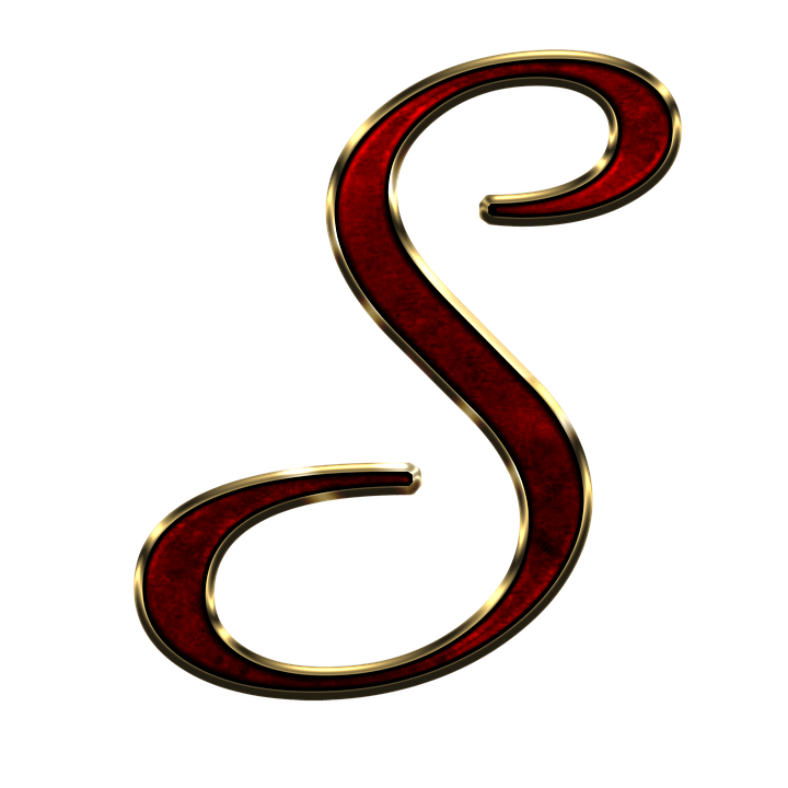 Elegant Redand Gold Letter S PNG