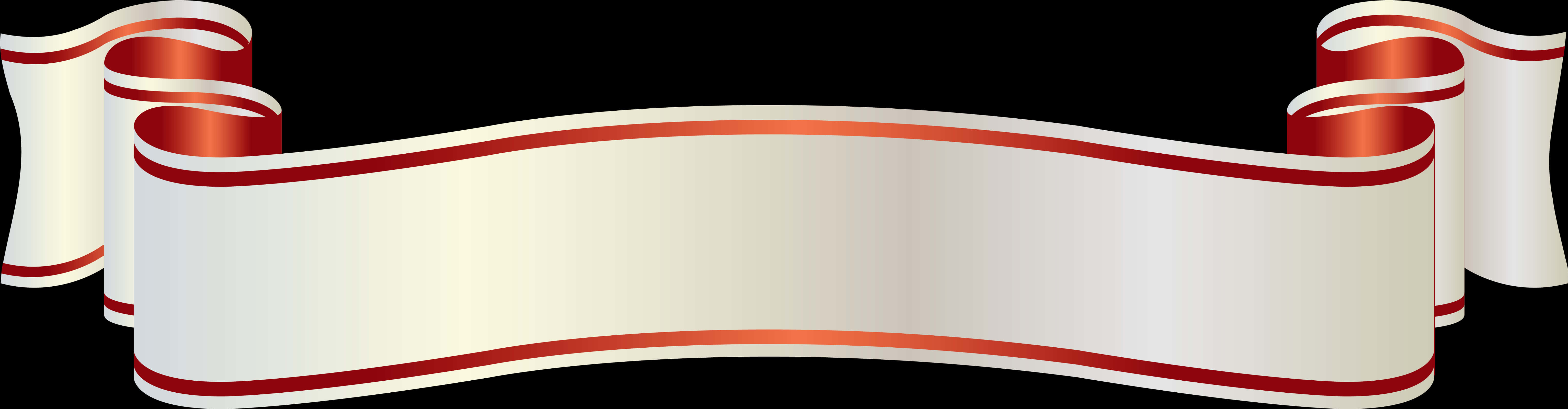 Elegant Redand White Ribbon Banner PNG