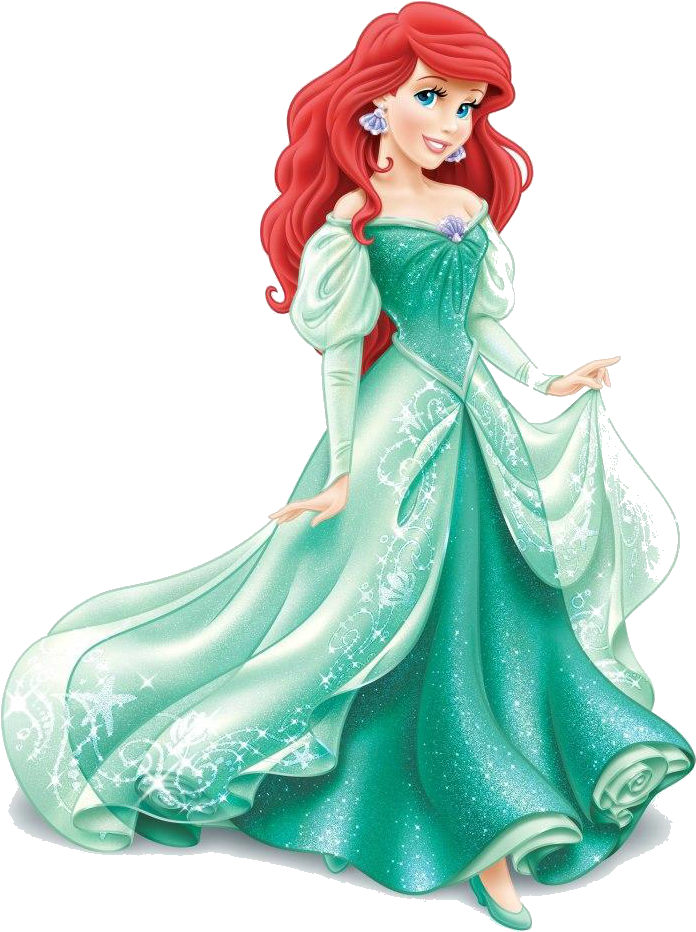 Elegant Redhead Princess Gown PNG