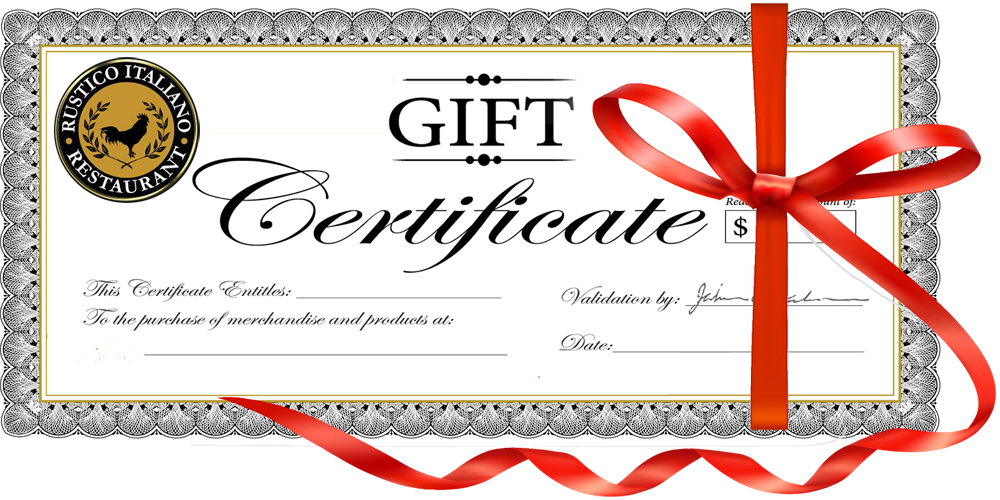 Elegant Restaurant Gift Certificate Template PNG