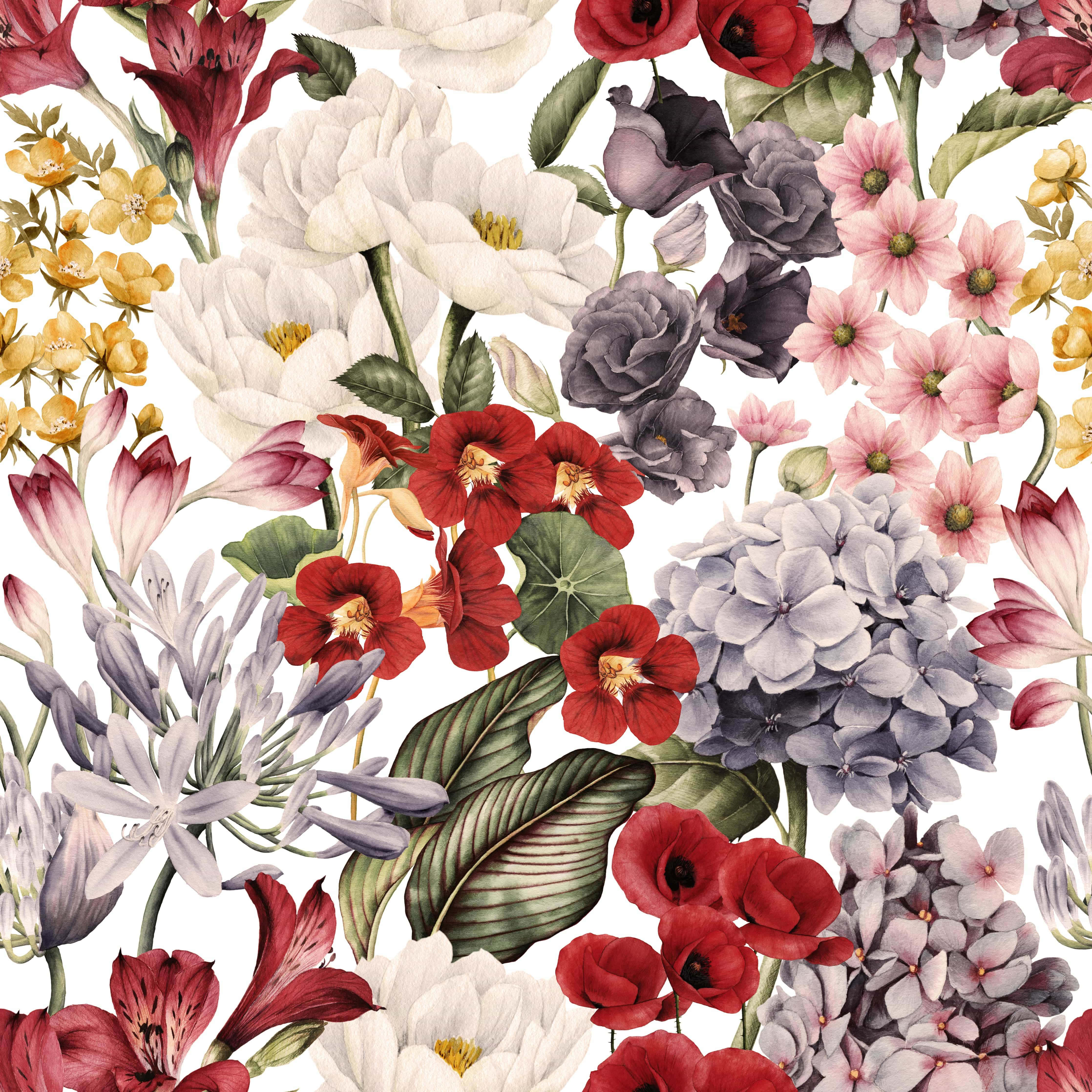 Elegant Retro Floral Wallpaper Wallpaper