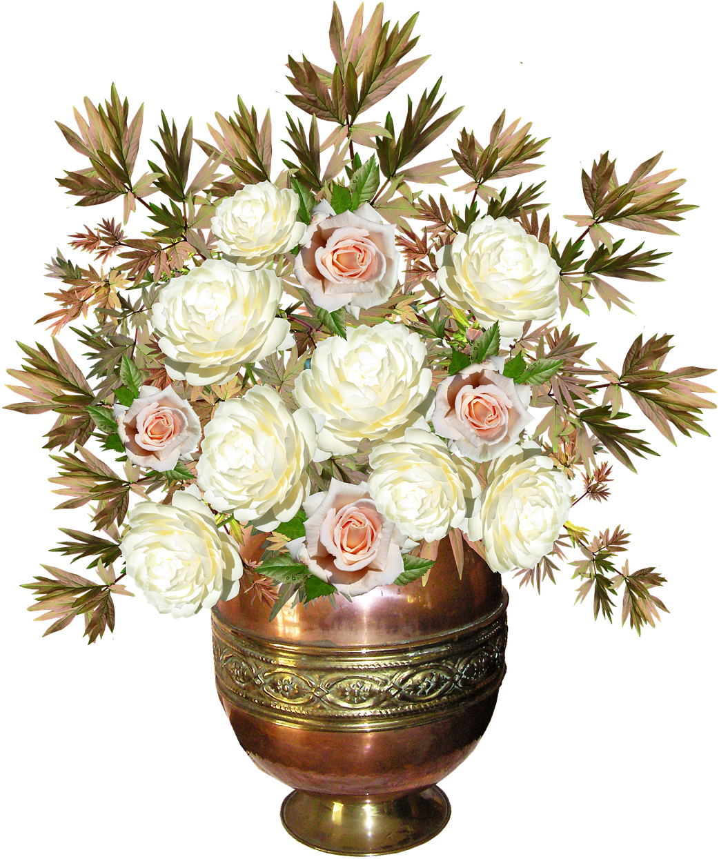 Elegant Rose Arrangementin Vase PNG