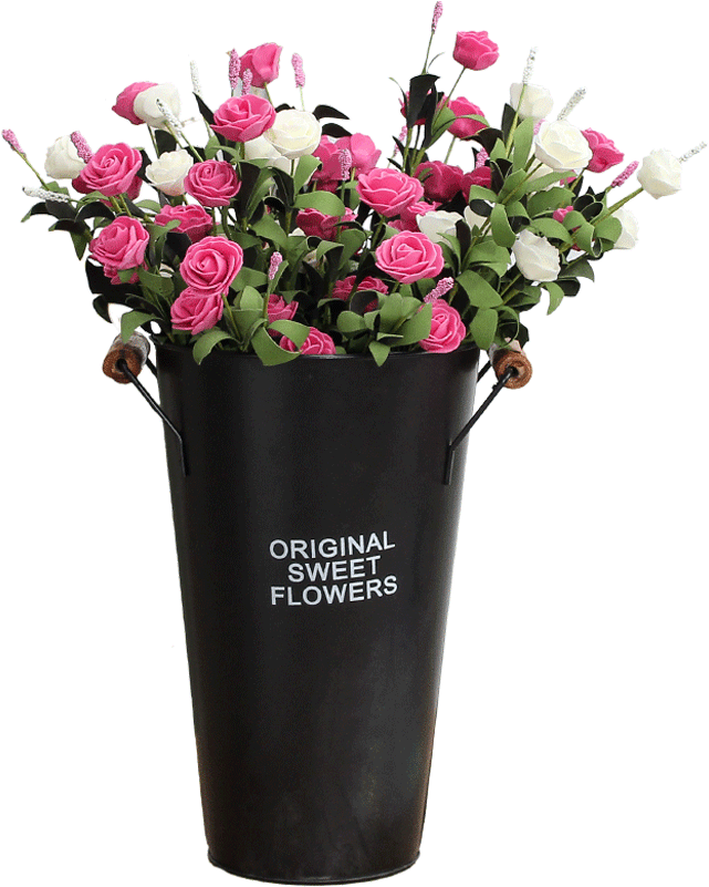 Elegant Rose Bouquetin Vase PNG