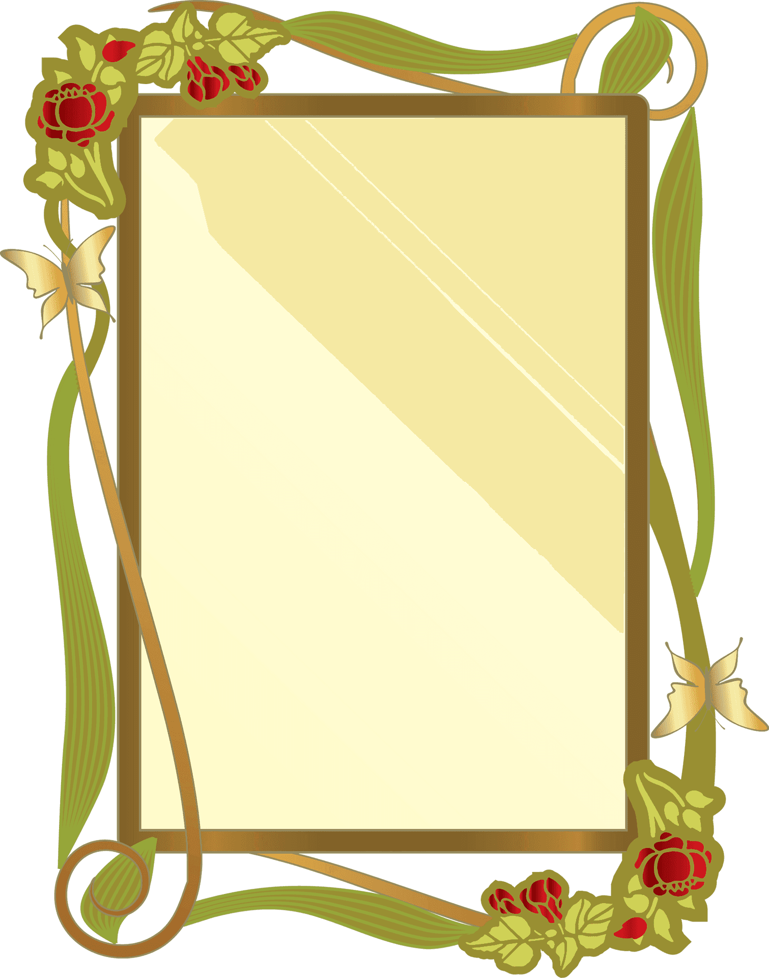 Elegant Rose Decorative Frame PNG