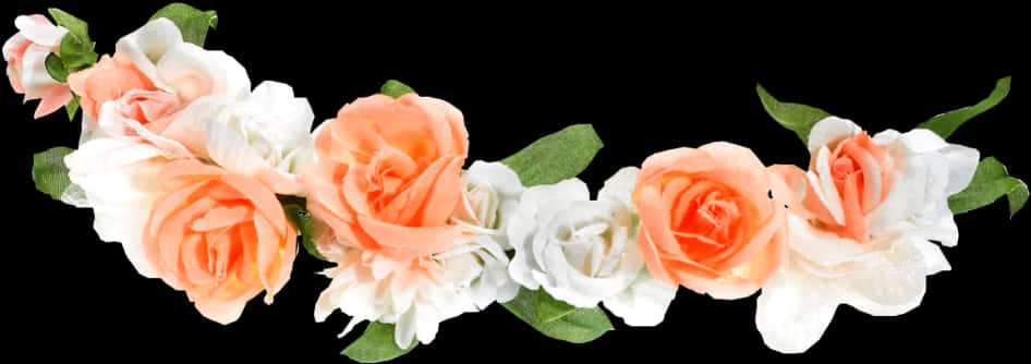 Elegant Rose Flower Arrangementon Black PNG