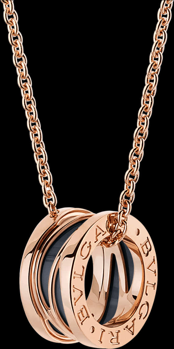 Rose Gold Designer Chain Pendant PNG