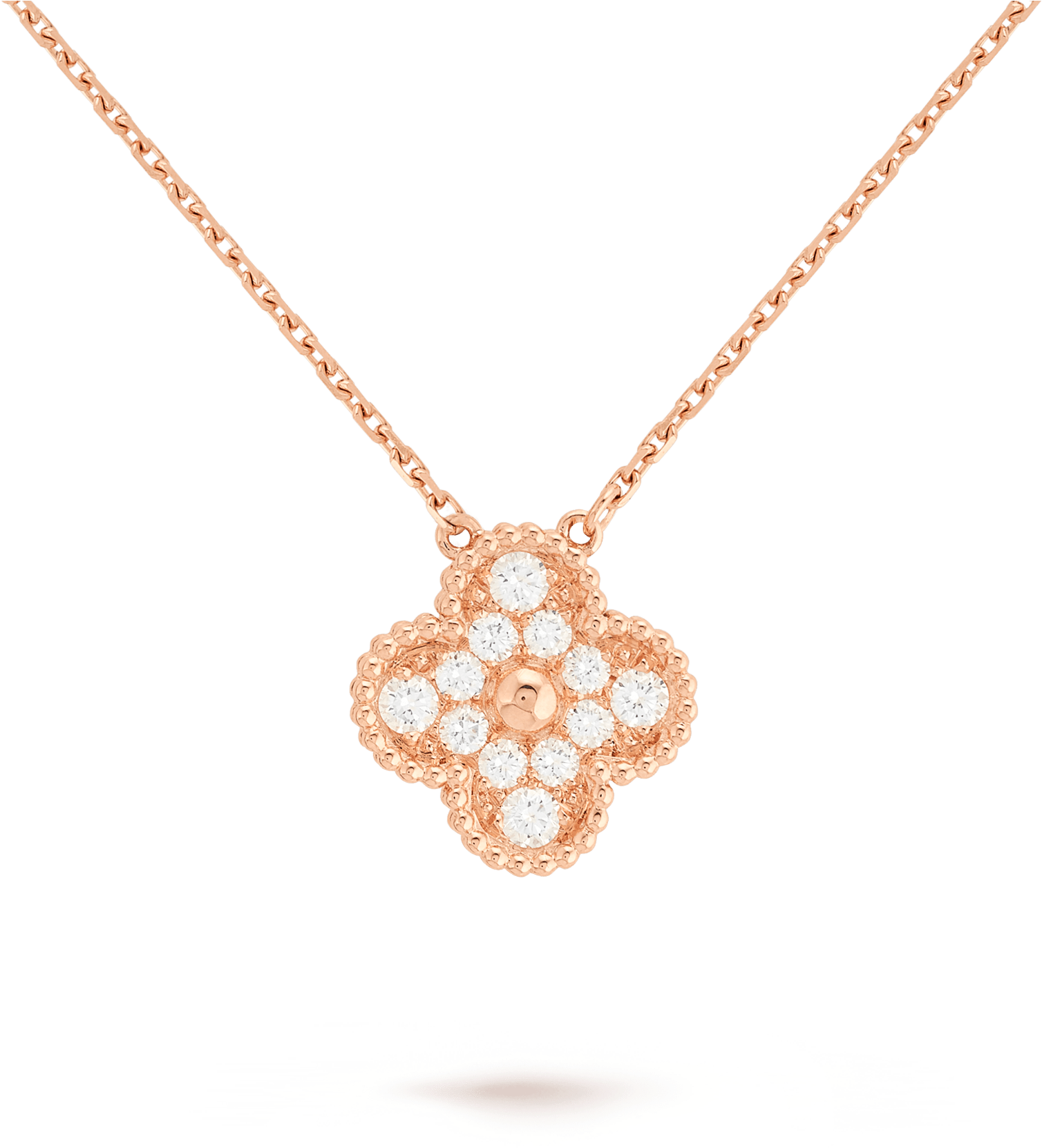 Elegant Rose Gold Diamond Pendant PNG
