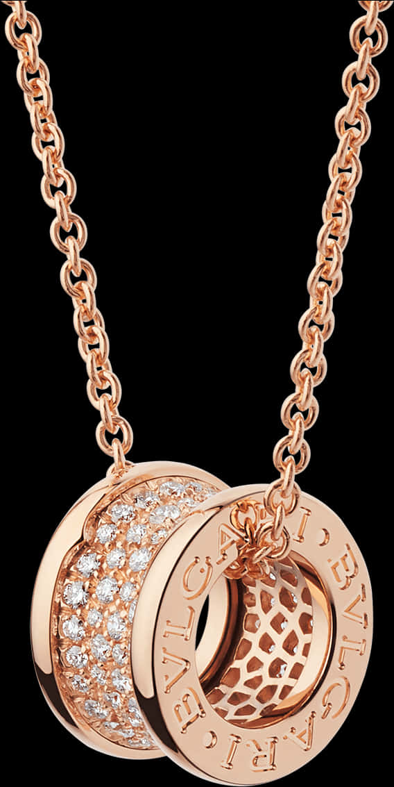 Rose Gold Pendant Necklace PNG