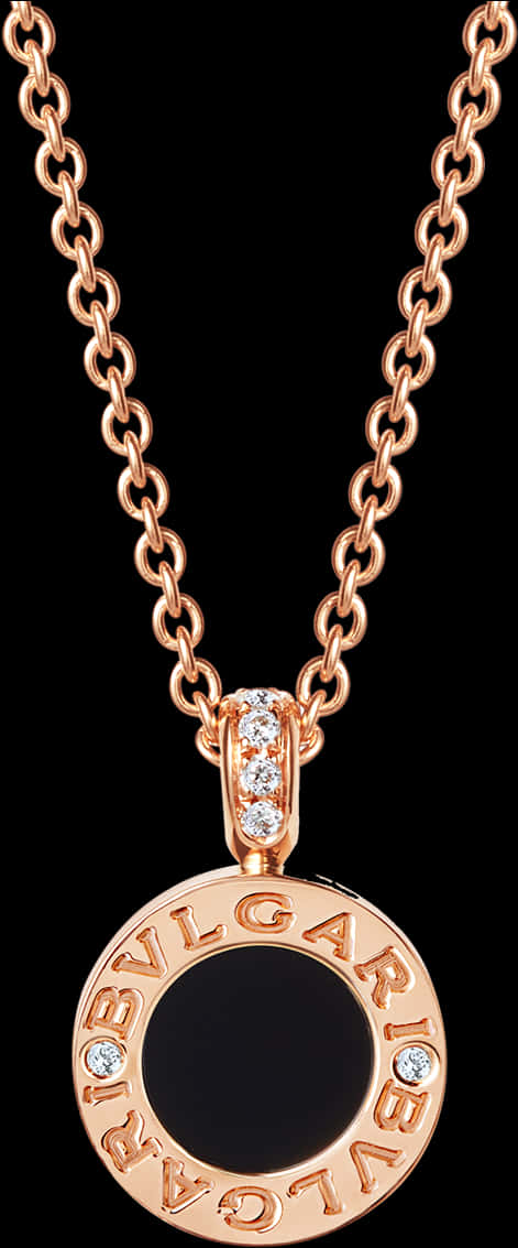 Elegant Rose Gold Pendant Necklace PNG