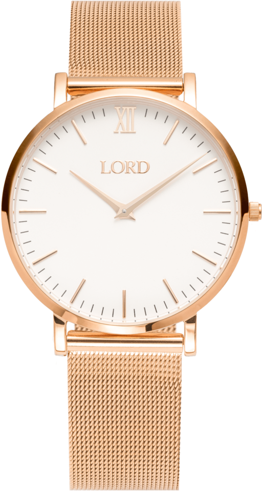 Elegant Rose Gold Wristwatch PNG