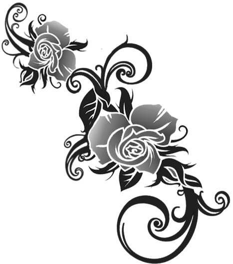 Elegant Rose Tattoo Design PNG