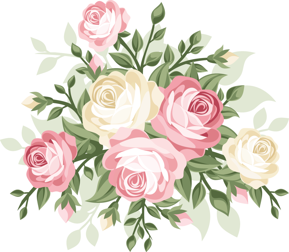 Elegant Rose Vector Bouquet PNG