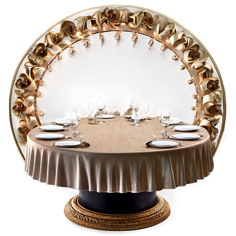 Elegant Round Table Setup Png Vqr PNG