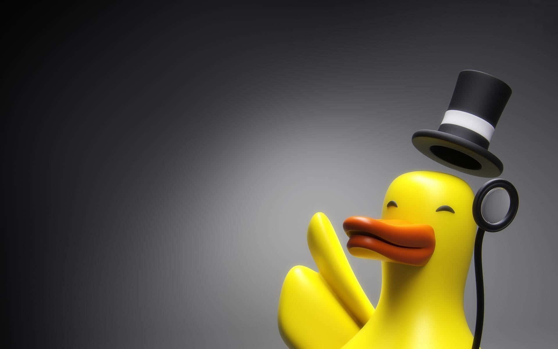 Elegant Rubber Duck Monocle Top Hat Wallpaper