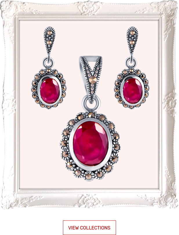 Elegant Ruby Jewelry Set PNG
