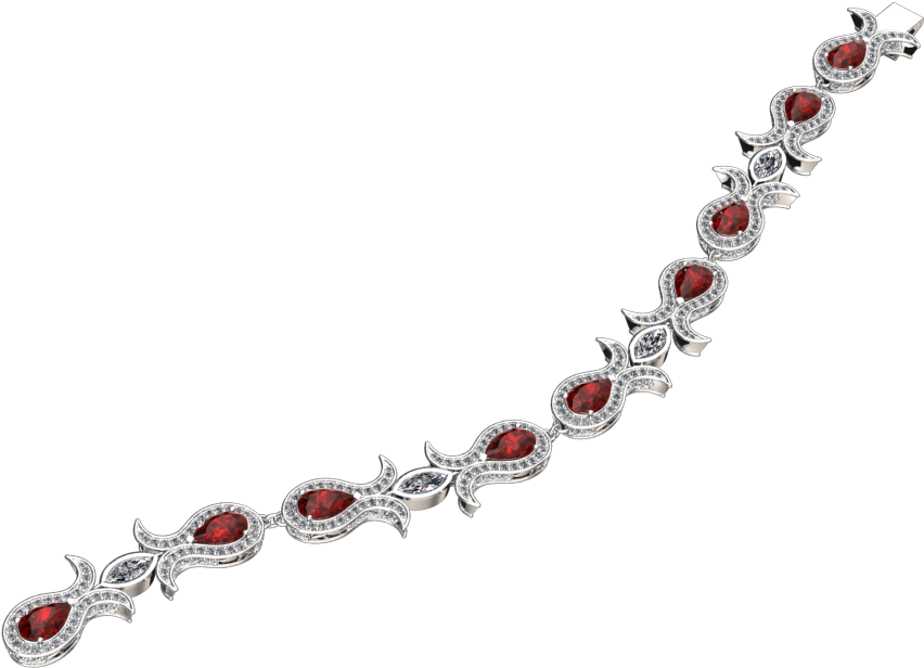 Elegant Rubyand Diamond Necklace PNG