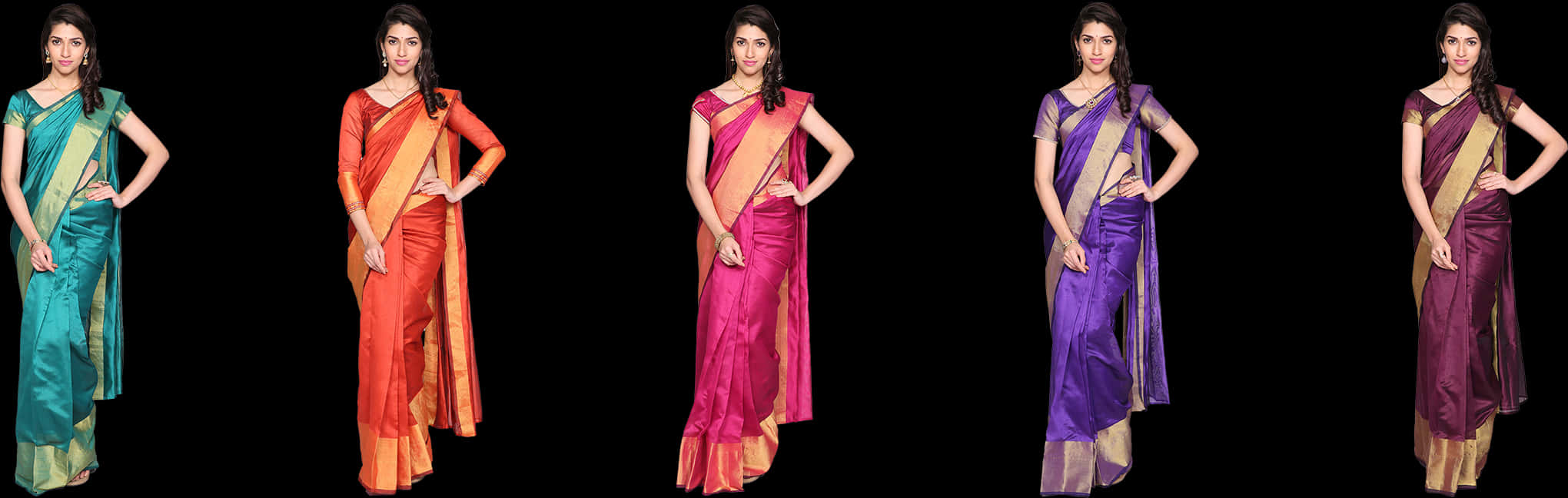 Elegant Saree Collection Showcase PNG