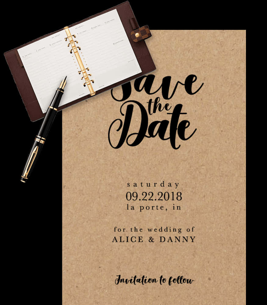 Elegant Save The Date Announcement PNG