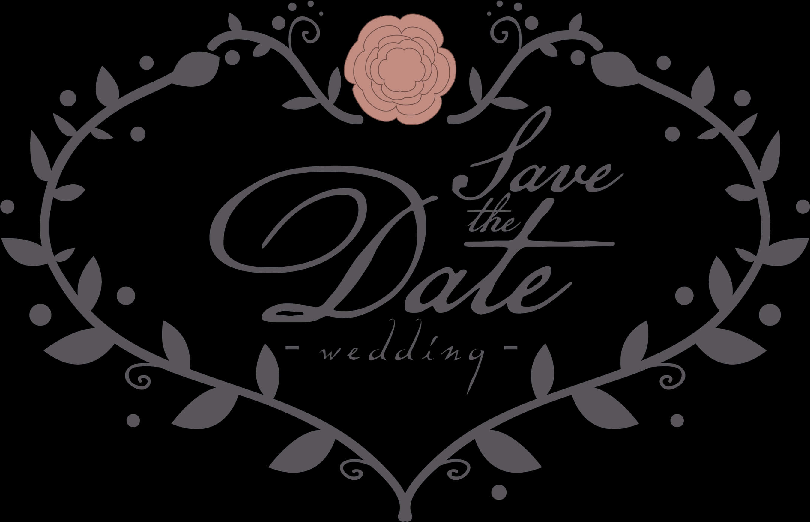 Elegant Save The Date Invitation PNG