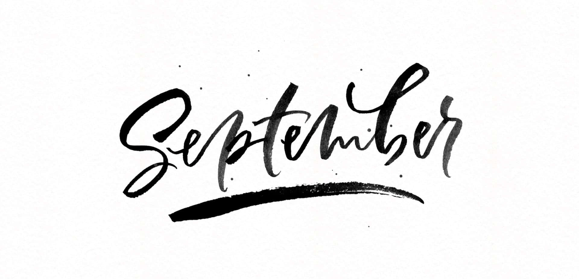 Elegant September Calligraphy Wallpaper