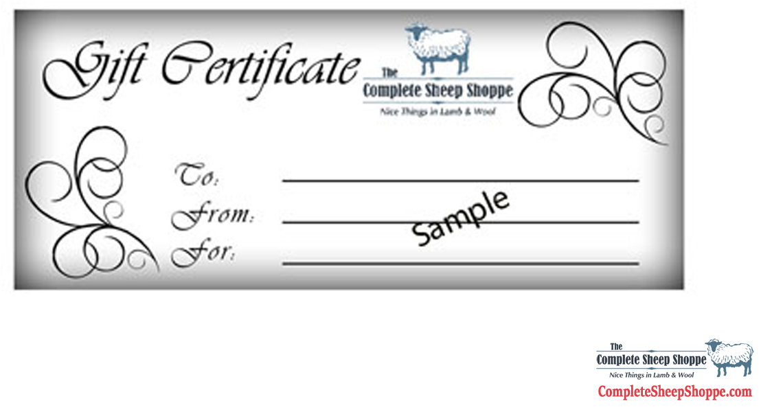 Elegant Sheep Shoppe Gift Certificate Template PNG