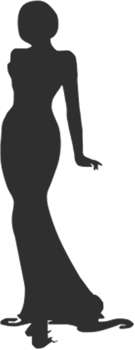 Elegant Silhouette Woman Pose PNG