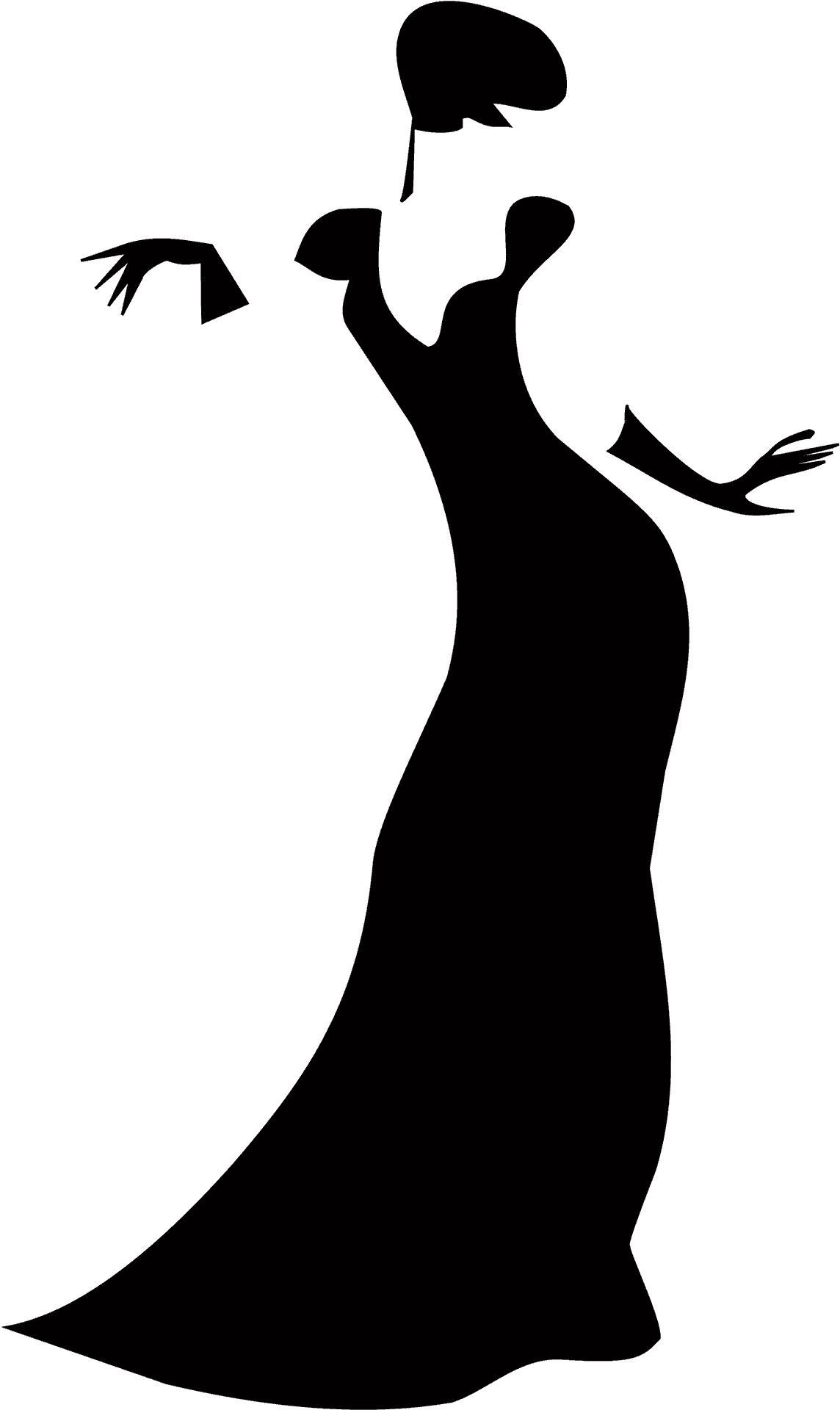 Elegant Silhouetteof Woman Dancing PNG