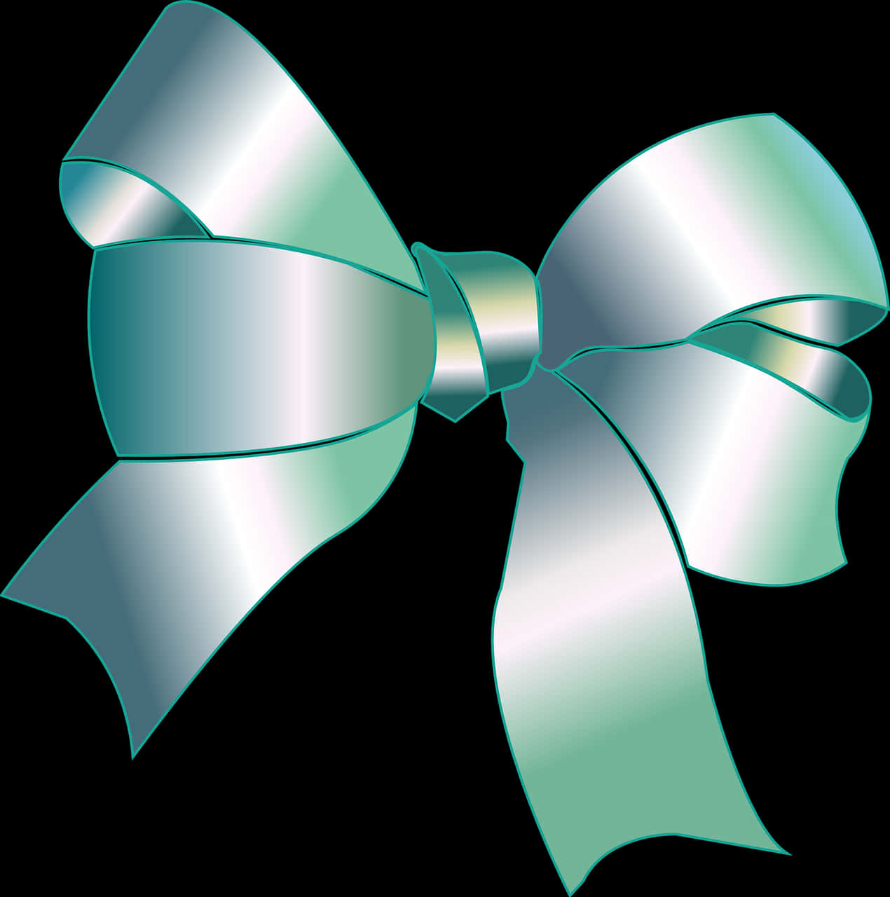 Elegant Silver Bow Graphic PNG