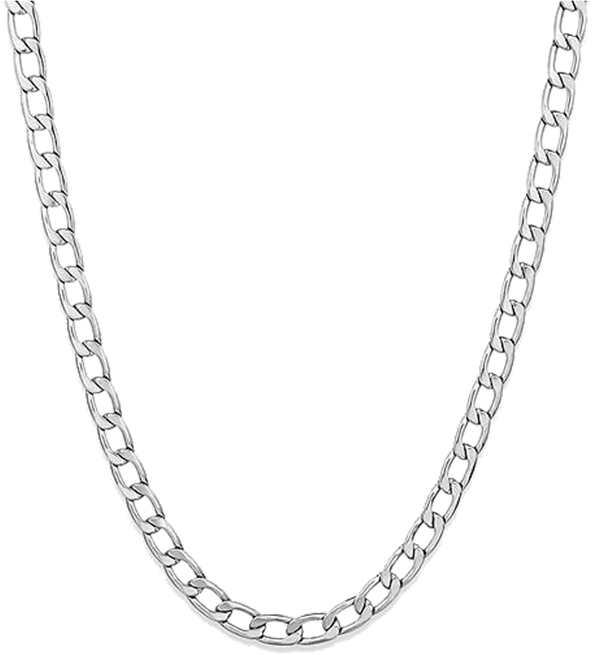 Elegant Silver Chain Necklace PNG