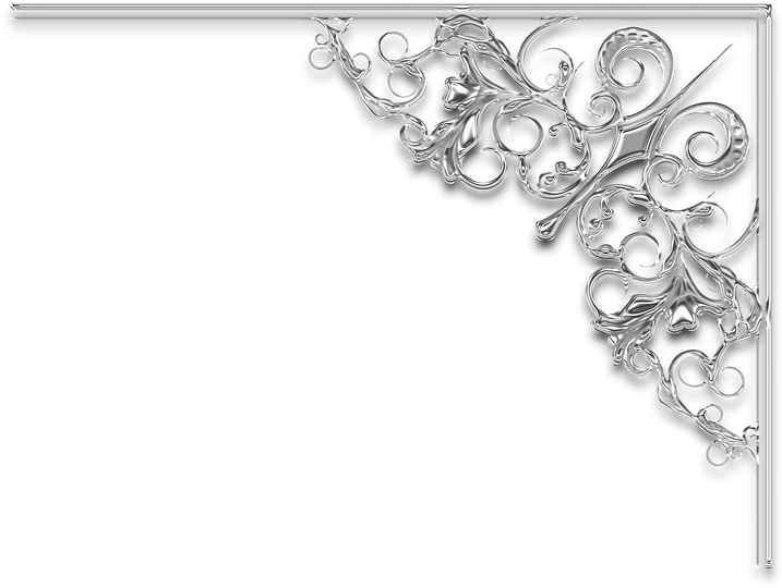 Elegant Silver Corner Design PNG