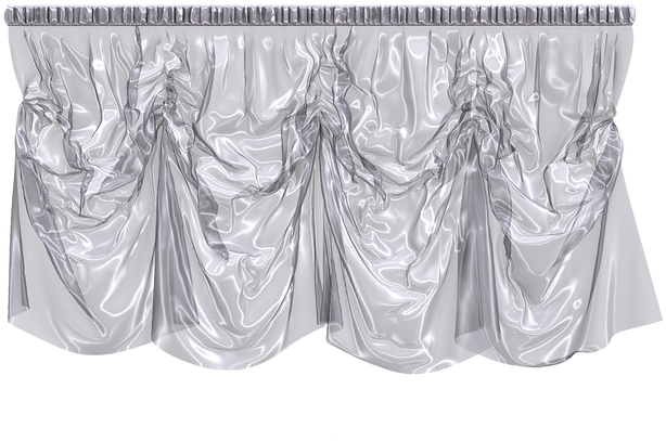 Elegant Silver Curtain Design PNG