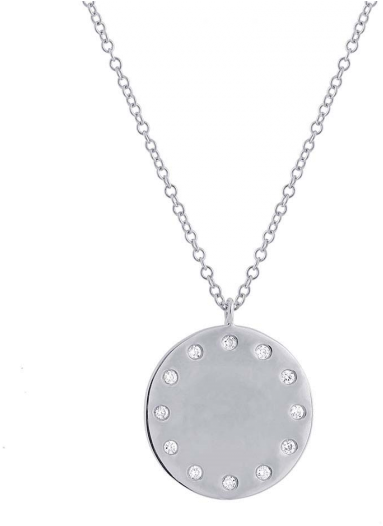 Elegant Silver Diamond Pendant Necklace PNG