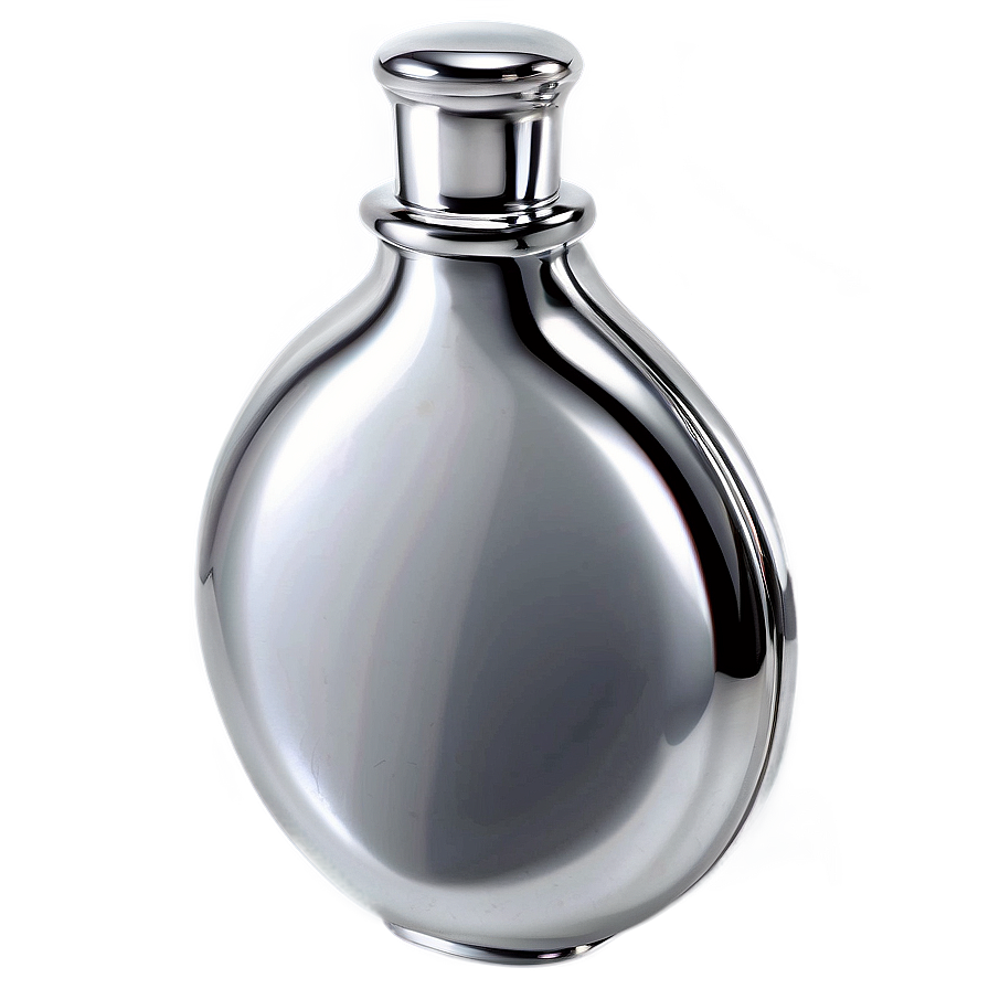 Elegant Silver Flask Png 6 PNG