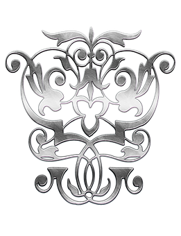 Elegant Silver Floral Design.png PNG