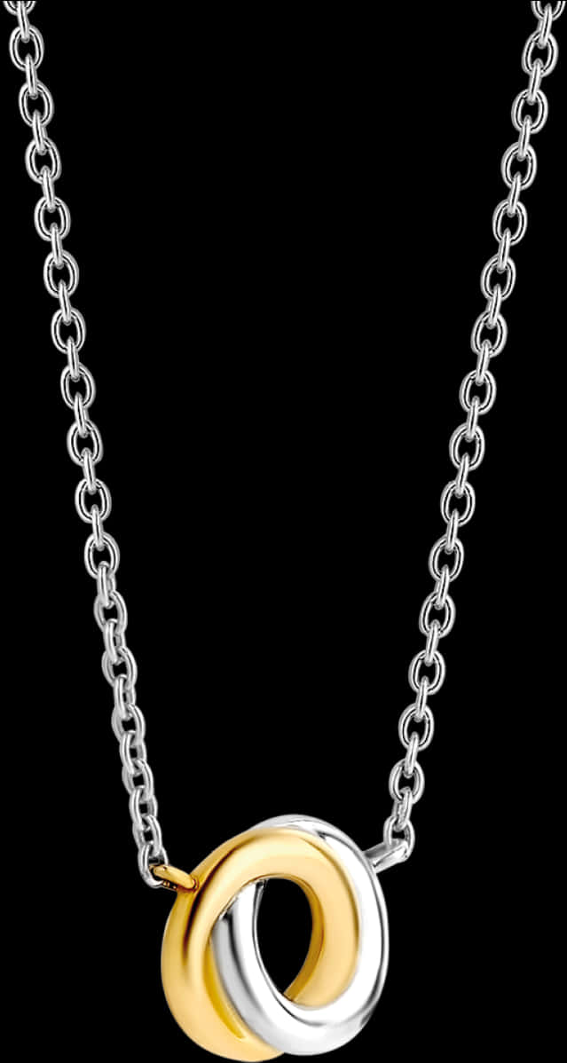 Elegant Silver Gold Chain Pendant.jpg PNG