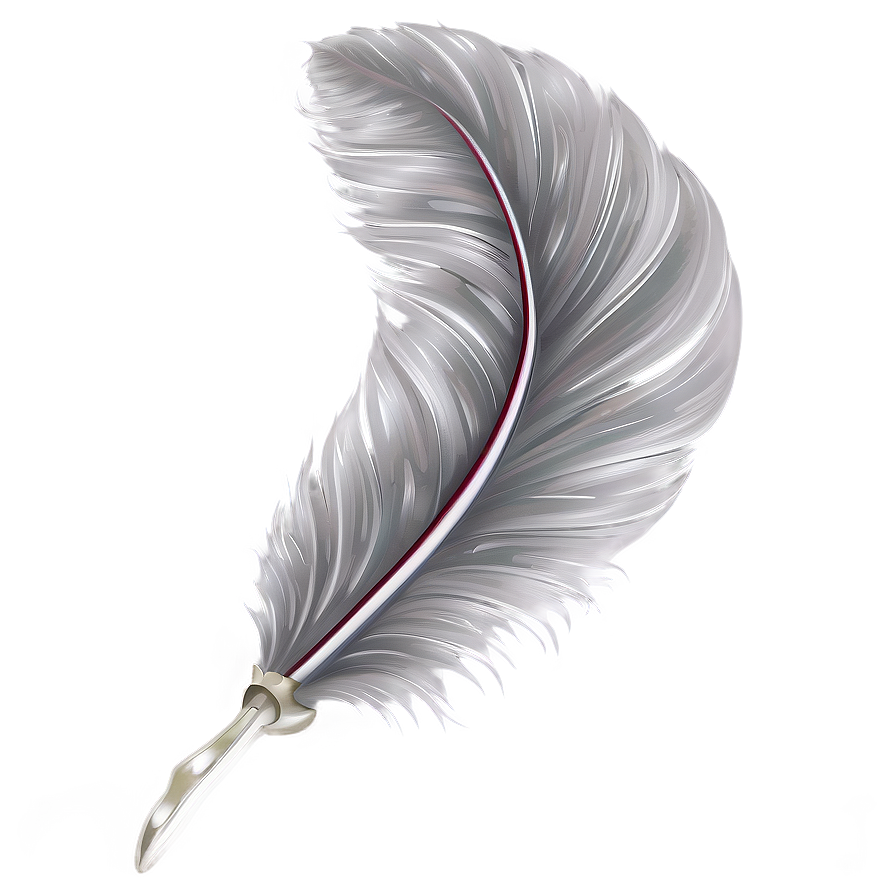 Elegant Silver Quill Png 06122024 PNG