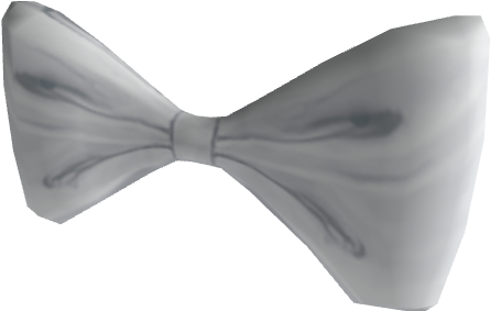 Elegant Silver Satin Bow Tie PNG