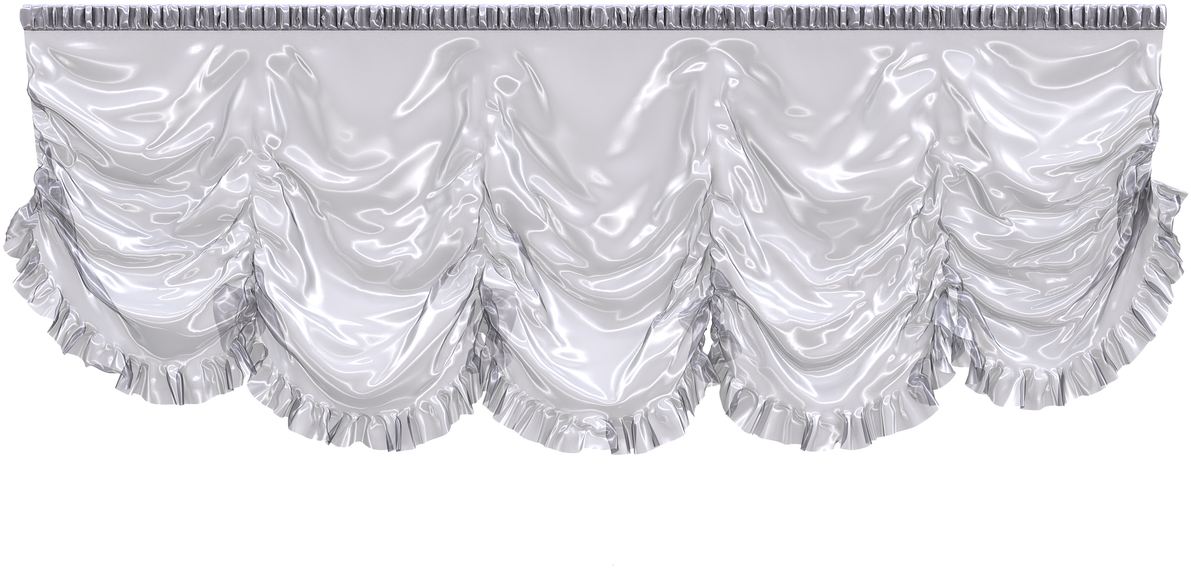Elegant Silver Theater Curtain Valance PNG