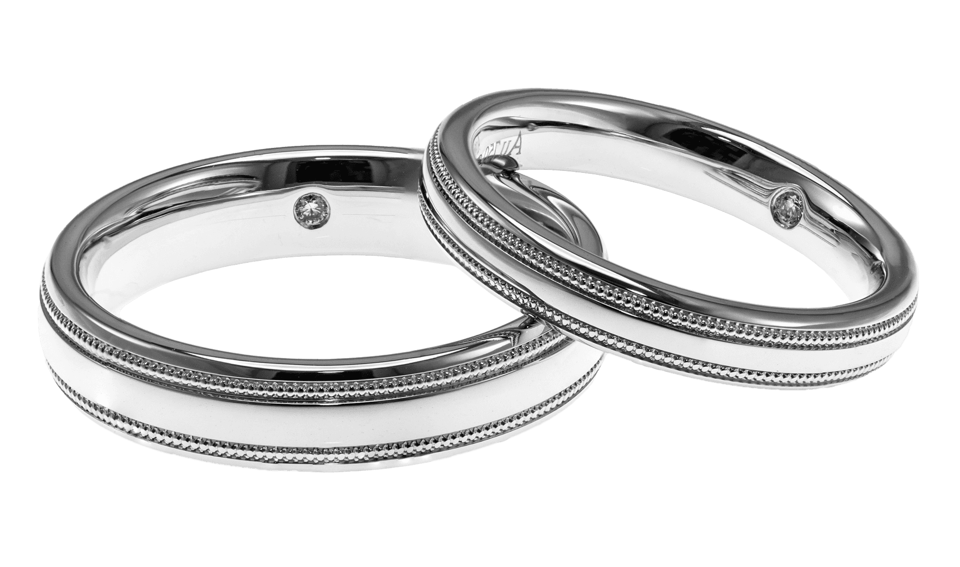 Elegant Silver Wedding Rings PNG