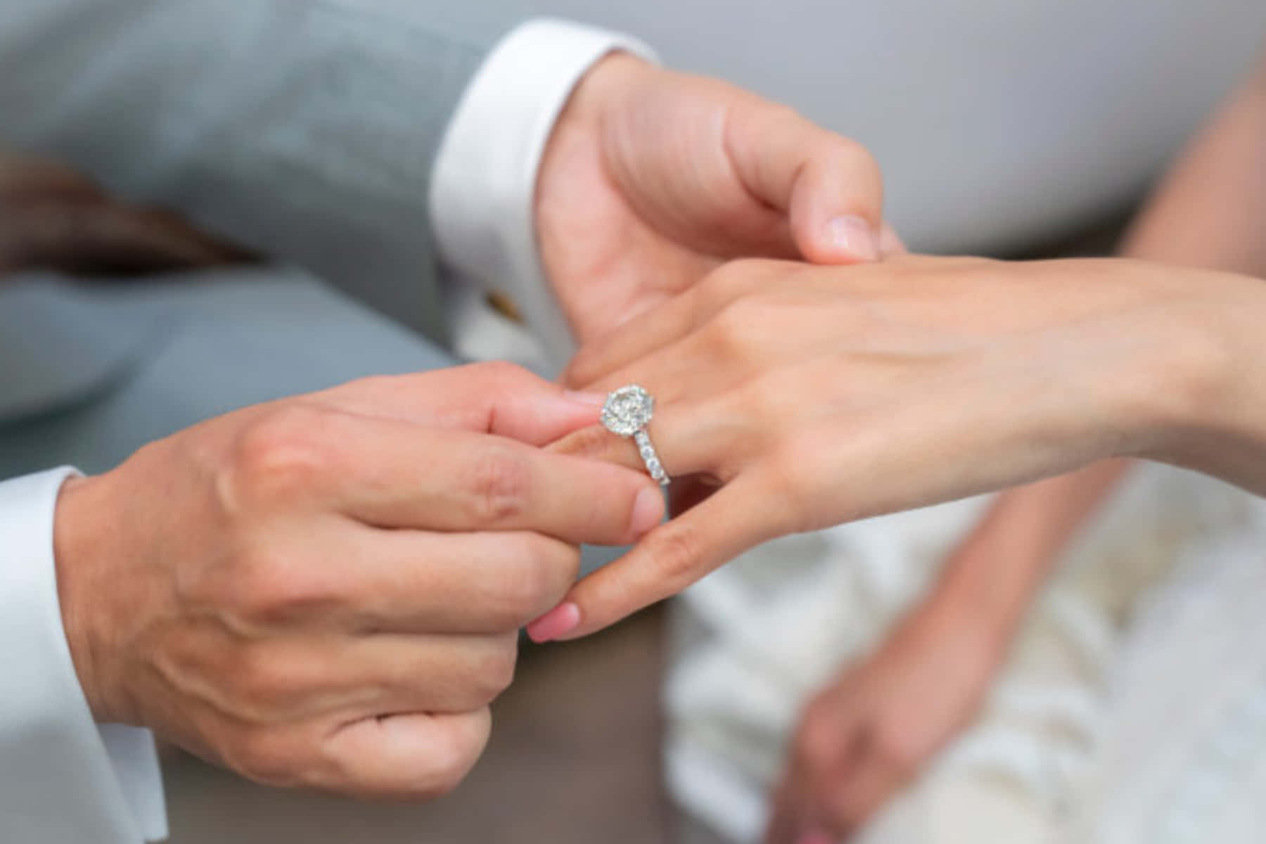 Elegant Simple Silver Engagement Ring Wallpaper