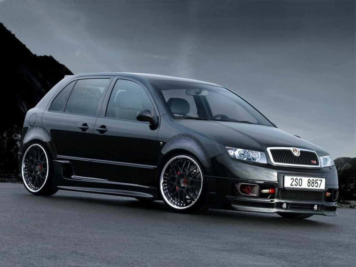 Elegant Skoda Fabia Hatchback On A Drive Wallpaper