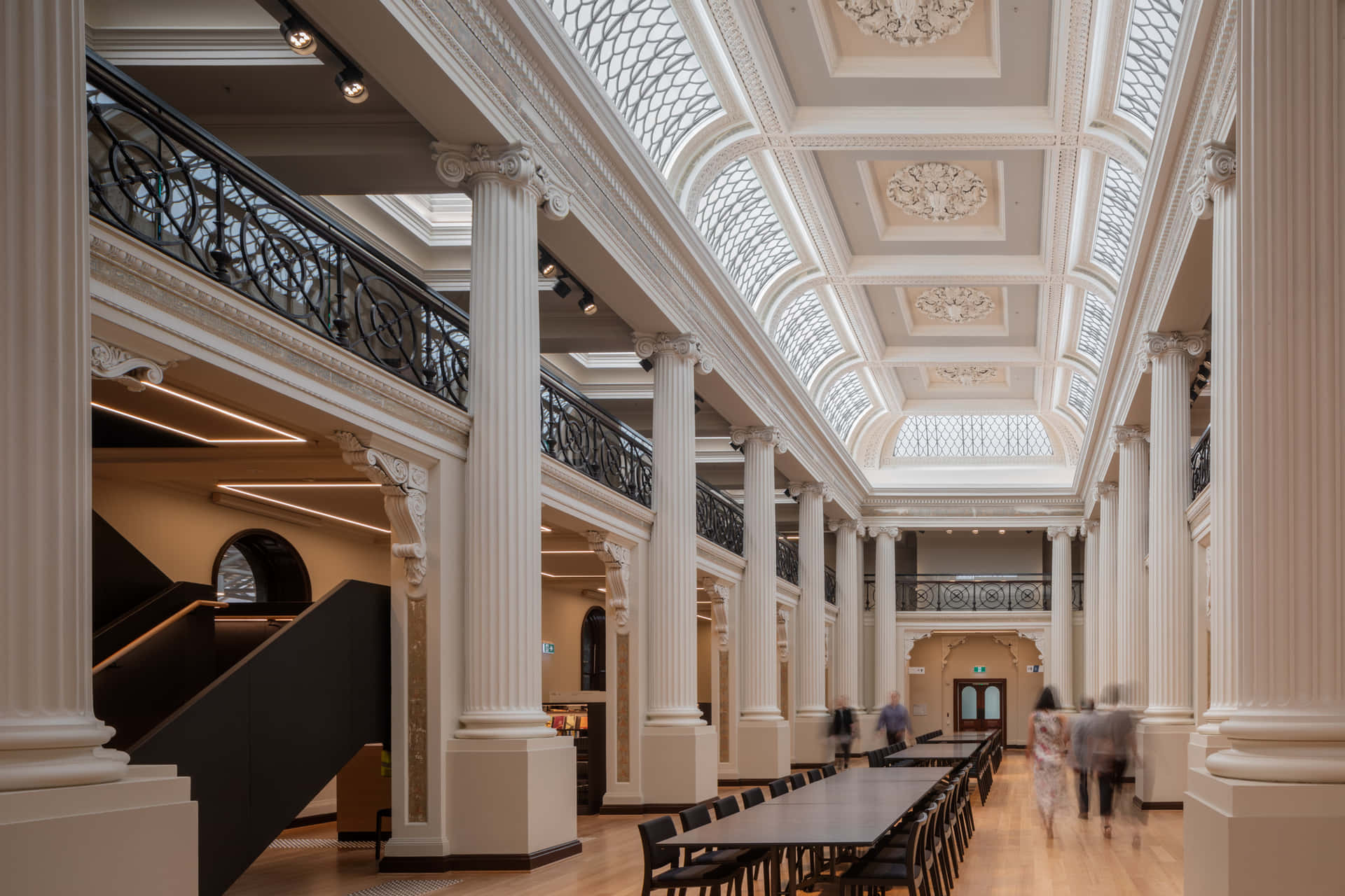 Elegante Staatsbibliotheek Interieur Achtergrond