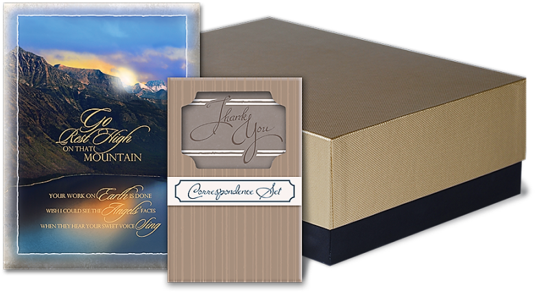 Elegant Stationery Setwith Mountain Card PNG