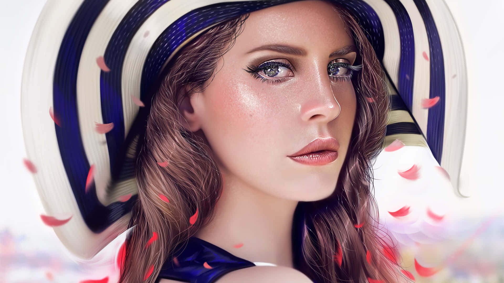 Elegant Summer Hat Portrait Wallpaper