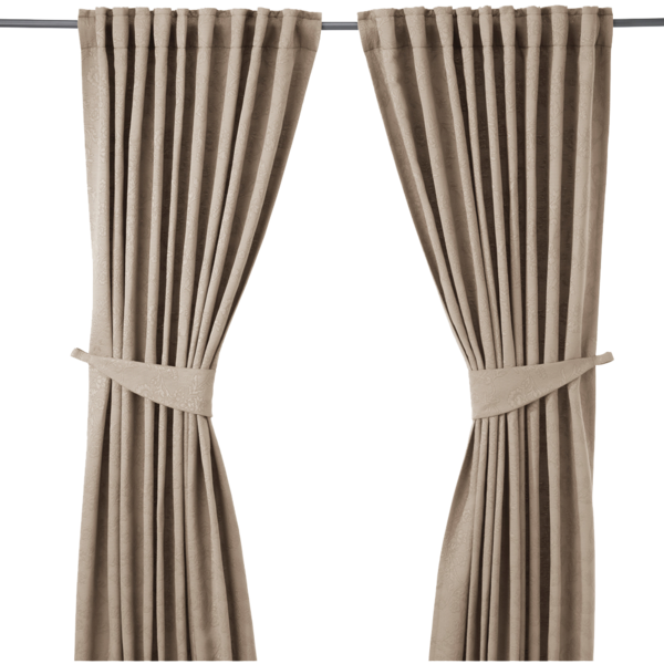 Download Elegant Taupe Curtains Tied Back | Wallpapers.com