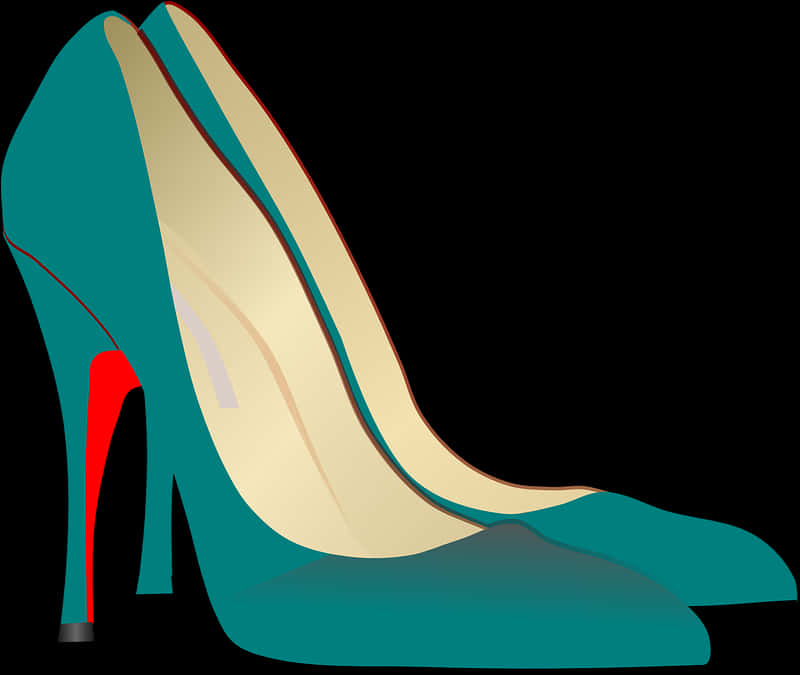 Elegant Teal Stiletto Shoe PNG