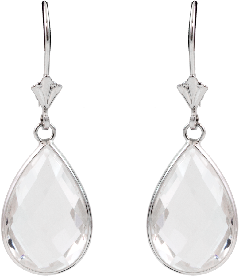 Elegant Teardrop Crystal Earrings PNG