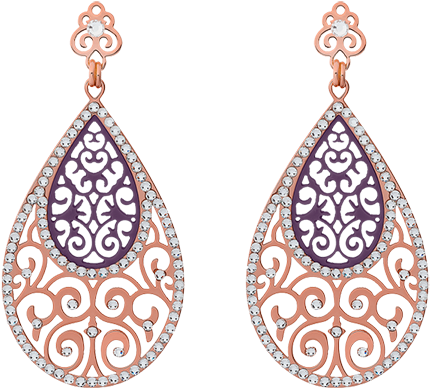 Elegant Teardrop Earrings PNG